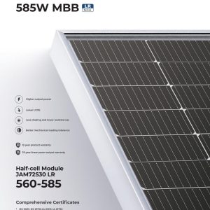 Pin mặt trời JA Solar 560-585Wp JAM72S30-560-585/LR, dòng P-TYPE