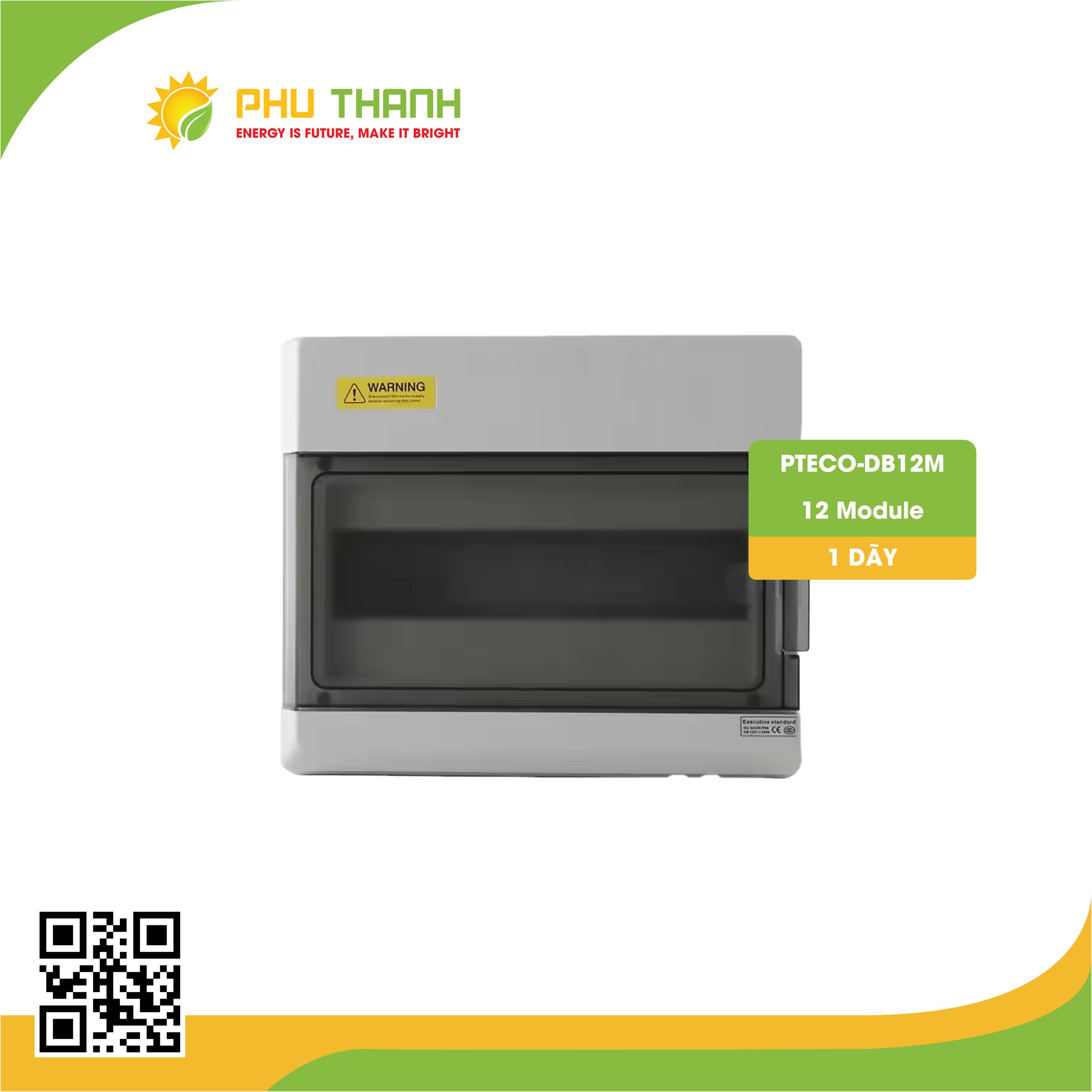 Tủ điện 12 Module, 01 dãy - PTECO-DB12M Tủ điện 12 Module, 01 dãy - PTECO-DB12M