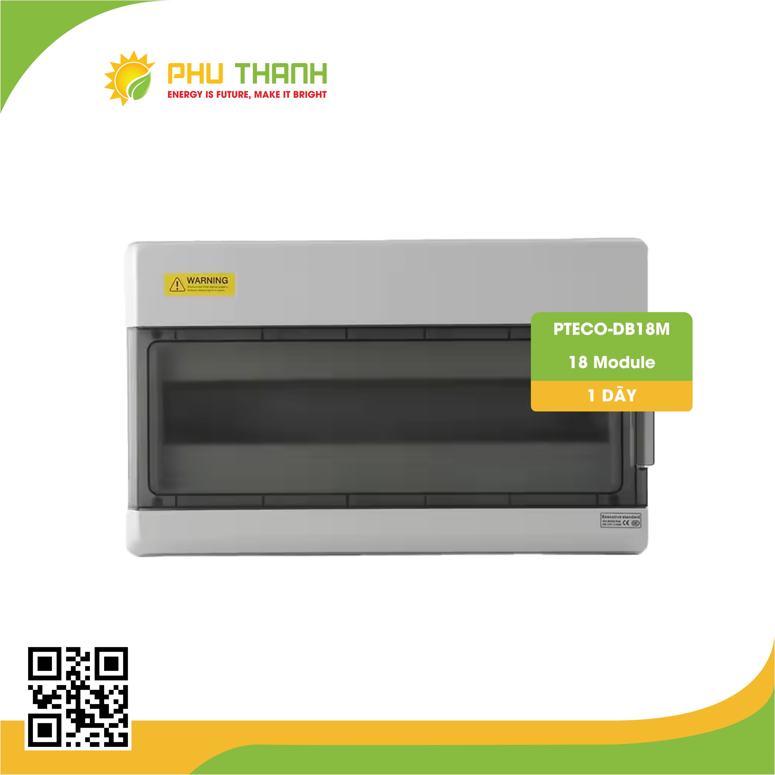 Tủ điện 18 Module, 01 dãy - PTECO-DB18M Tủ điện 18 Module, 01 dãy - PTECO-DB18M