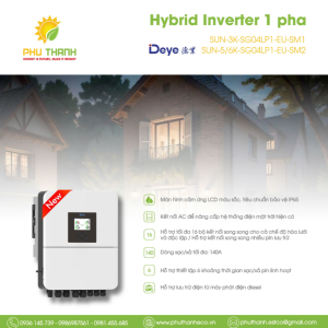 Biến tần HYBRID 1 Pha, SUN-6K-SG04LP1-EU-SM2, công suất 6kw