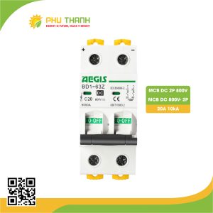 Thiết bị đóng cắt AEGIS MCB DC 800V- 2P 20A 10kA-MCB DC 2P 800V