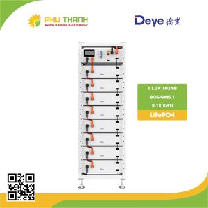 Pin lưu trữ Lithium áp cao DEYE dạng RACK, model BOS-GM5.1, công suất 40,96KWH