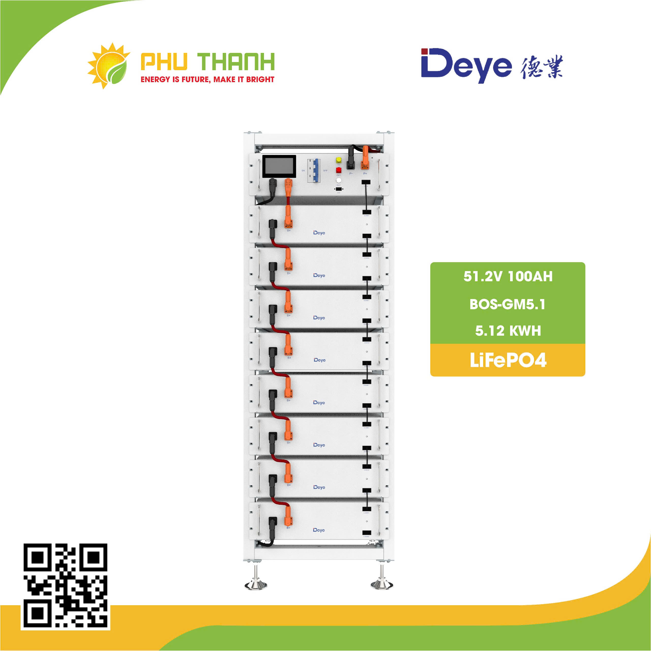Pin lưu trữ Lithium áp cao DEYE dạng RACK, model BOS-GM5.1, công suất 40,96KWH Pin lưu trữ Lithium áp cao DEYE dạng RACK, model BOS-GM5.1, công suất 40,96KWH