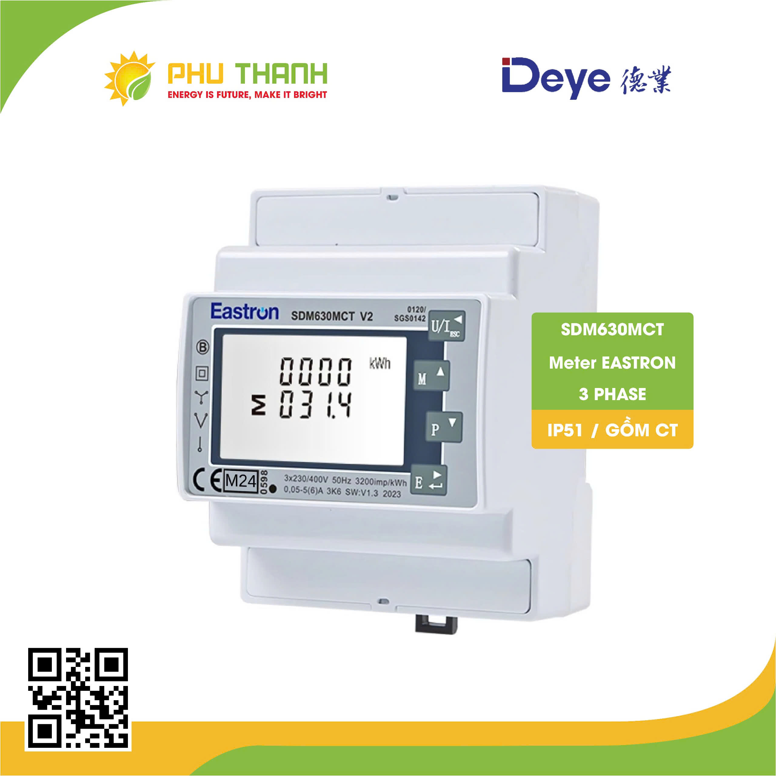 Meter EASTRON 3 pha + CT. Mã: SDM630 MCT Meter EASTRON 3 pha + CT. Mã: SDM630 MCT