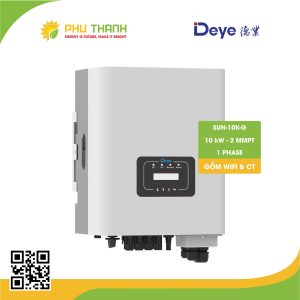 Biến tần hoà lưới bám tải DEYE 1 pha, 10 kW, 2 MMPT, model SUN-10K-G02P1-EU-AM2