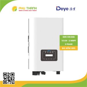 Biến tần hoà lưới bám tải DEYE 3 pha, 10 kW, 2 MMPT, model SUN-10K-G06P3-EU-BM2