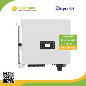 Biến tần hoà lưới bám tải DEYE 3 pha, 80 kW, 4 MMPT, model SUN-80K-G04P3-EU-AM4