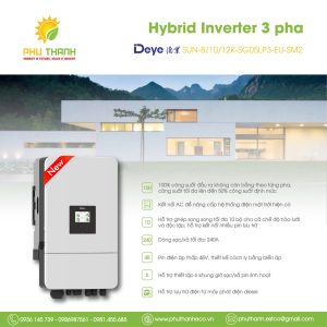 Biến tần HYBRID 3 Pha, SUN-8K-SG05LP3-EU-SM2, công suất 8kw