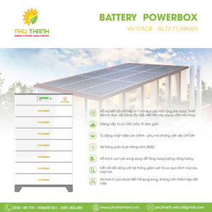 Hệ thống pin lưu trữ Lithium POWERBOX, model: HV-STACK, dung lượng: 700Ah – 71.2 kWh