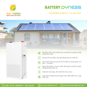 Pin lưu trữ Năng lượng mặt trời Dyness Powerbox Brick, công suất 14.336kWh