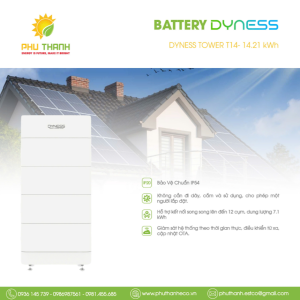Hệ thống Pin lưu trữ Năng lượng mặt trời Dyness Tower T14, công suất 14.21kWh