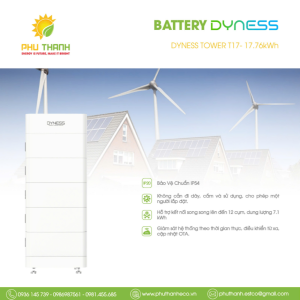 Hệ thống Pin lưu trữ Năng lượng mặt trời Dyness Tower T17, công suất 17.76kWh