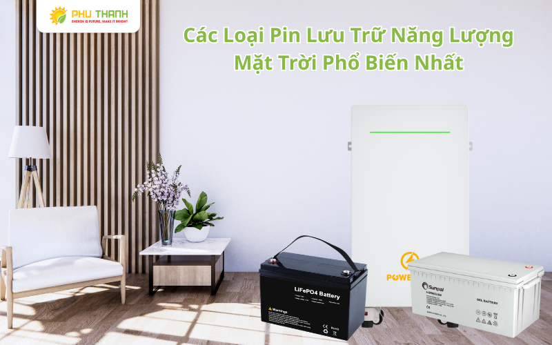 Hình 3: Các loại Pin Lưu Trữ Năng Lượng Mặt Trời Phổ Biến Nhất