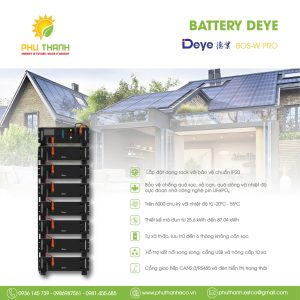 Pin lưu trữ áp cao DEYE BOS-W Pro 51.2V 100Ah, công suất 5.12kWh