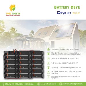 Pin lưu trữ áp cao Deye BOS-W 51.2V 100Ah, công suất 5.12kWh