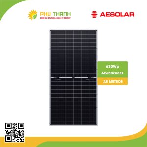 Tấm pin mặt trời AE Solar 630Wp - N-type - 2 mặt kính Tấm pin mặt trời AE Solar 630Wp - N-type - 2 mặt kính
