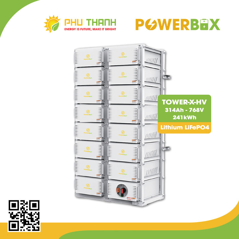 Hệ thống pin lưu trữ POWERBOX Tower X-HV 768V 314Ah Hệ thống pin lưu trữ POWERBOX Tower X-HV 768V 314Ah